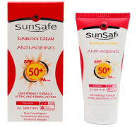 کرم ضد آفتاب ضد چروک با SPF50+ مناسب انواع پوست سان سیف